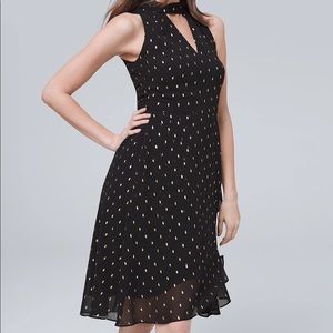 NWT Keyhole Neck A-Line Metallic Jacquard Dress